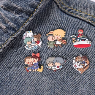 Anime Nhật Bản Hayao Miyazaki Series Men Trâm Spirited Away Ba Lô Huy Hiệu Kiki Dịch Vụ Giao Hàng Lapel Pin Quà Tặng Trang Sức Cho Bạn Bè