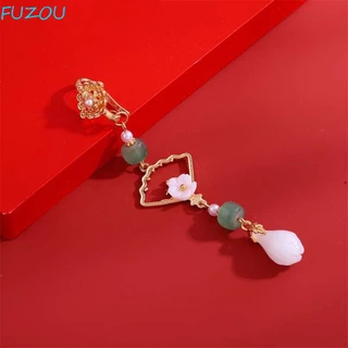 Fuzou Phụ Kiện Cài Áo Sườn Xám Dạng Nén Phối Tua Rua Phong Cách Trung Hoa Cổ Điển Handmade Dành Cho Nữ