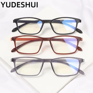 YUDESHUI Mắt kính đọc sách TR90 nhẹ chống ánh sáng xanh tròng trong suốt hỗ trợ độ cận siêu nhẹ dành cho nam nữ