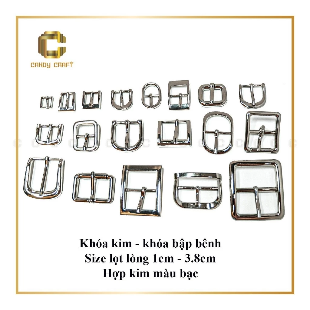 Khóa kim màu bạc - phụ kiện làm túi xách