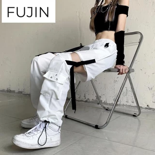 FUJIN quần_ống_rộng Quần Túi Hộp Vintage workwear pants 2023 NEW Style 072403