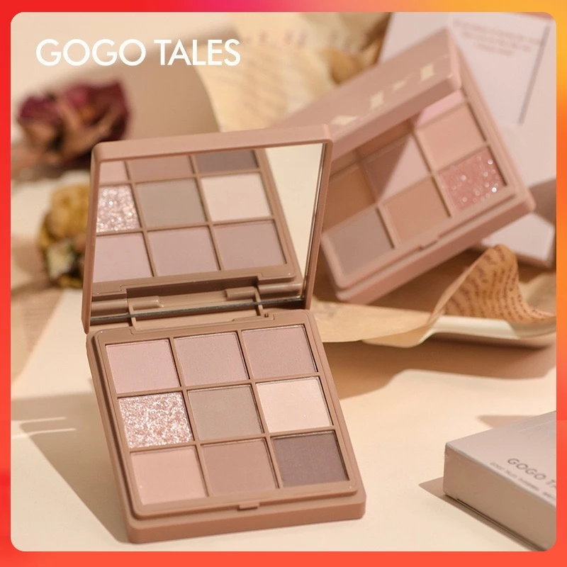 Bảng Phấn Mắt 9 ô Gogo Tales Rapt Simple Atmosphere Romantic nhũ mắt kim tuyến bắt sáng chính hãng Chamm GT456 .