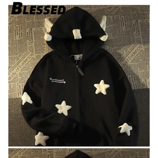 Blessed Áo Khoác hoodie áo khoác nữ zip hoodie Độc đáo New Style INS Thoải mái WWY2300IXP 41Z231013