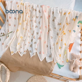 Khăn tắm xô Muslin  BOONA chính hãng 2 lớp đa năng cho bé