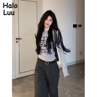 Halo  Luu áo phông áo thun nữ croptop baby tee Dễ thương INS Cute Xu hướng WMY23A0Q8K 45Z231106