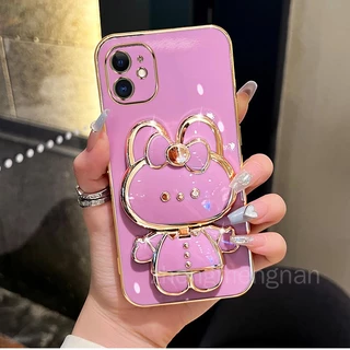 ốp lưng iphone 11 pro max Ốp Điện Thoại tpu Silicon Mềm Chống Sốc Có Gương Trang Điểm Hình Thỏ 3d Cho iphone 11 pro max