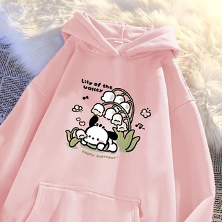 Áo hoodie Tay Dài Dáng Rộng In Họa Tiết Hoạt Hình Dễ Thương Thời Trang Xuân Thu Cho Bạn Gái