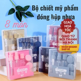 Bộ chiết mỹ phẩm 8 món để trong hộp nhựa chắc chắn CCC11