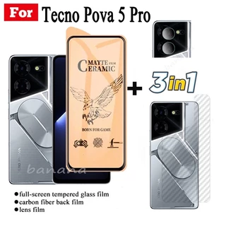 Tecno Ốp Điện Thoại Kính Cường Lực Gốm 3 Trong 1 Cho tecno pova 5 pro Nova 4 4 pro 3 2 Nova neo 3 neo 2