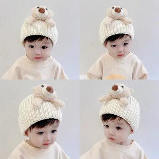 Dễ Thương Mũ beanie Hình Gấu Đáng Yêu Cho Bé 1-5 Tuổi