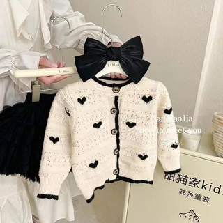 Áo Khoác cardigan Len Phong Cách Thời Trang Xuân Thu 2023 Dành Cho Bé Gái