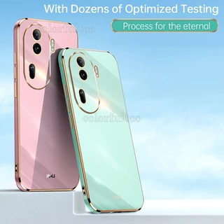 Ốp Điện Thoại Silicon Dẻo Màu Trơn Dáng Vuông Cho oppo reno 11 10 pro plus 10pro + 11pro + reno10 reno11 5g