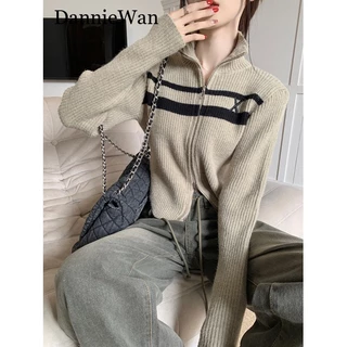 DannieWan Áo Len áo khoác cardigan áo cardigan Thời trang hàn quốc WMY23907R4 37Z230912