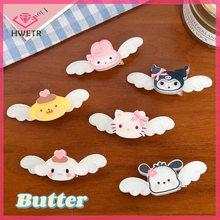 Hwetr Set 2 Kẹp Tóc Hoạt Hình sanrio hello kitty my melody cinnamoroll kuromi Dễ Thương Cho Nữ Sinh Mới