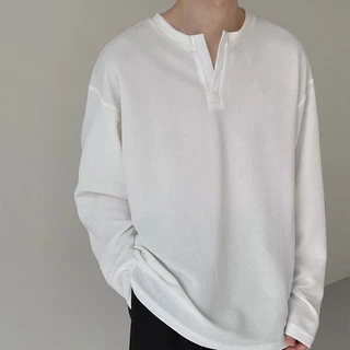Áo Sweater Dệt Kim Dáng Rộng Thiết Kế Đơn Giản Đa Năng Dễ Phối Đồ Phong Cách retro Cho Nam