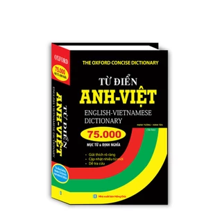 Sách - Từ điển Anh Việt 75000 mục từ và định nghĩa (bìa cứng) (MT)