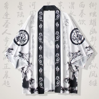 Áo Khoác kimono In Hình Rồng Phong Cách Nhật Bản Cho Nam