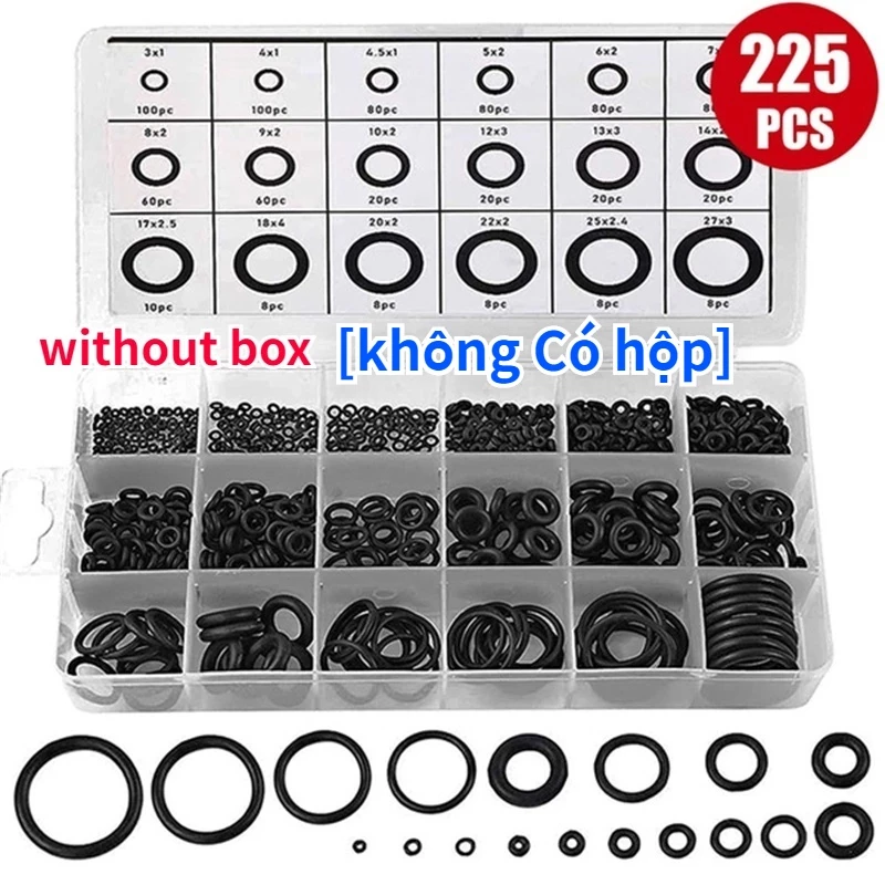 o-ring chống thấm dầu / 225 chiếc o ring bộ đệm cao su / dụng cụ sửa chữa ô tô