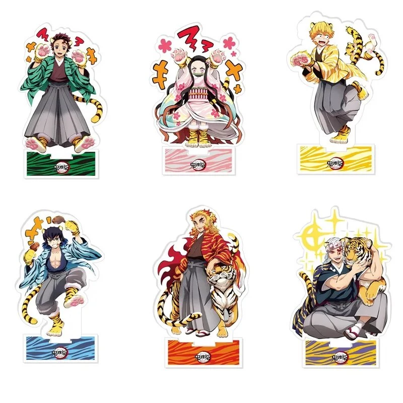 Mô hình Standee Kimetsu No Yaiba Kamado Tanjirou Nezuko <3 Zenitsu Inosuke Giyuu Phụ kiện trang trí để bàn góc học tập