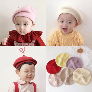 Mũ beret Dệt Kim Màu Sắc Phong Cách Hàn Quốc Thời Trang Thu Đông Cho Bé Trai Và Gái 5 Tháng - 3 Tuổi