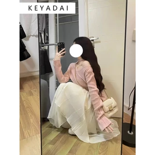 KEYADAI váy Chân váy thời trang váy nữ Thời trang Casual Vintage Đơn giản WSQ23B0QLD 50Z231213