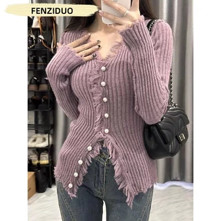 KIKONEY SHOP Áo Khoác Cardigan Áo Len croptop áo tingoan áo nữ kiểu 2023 New Style A21K0H3