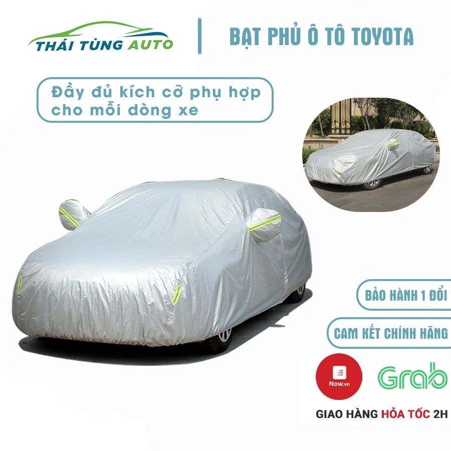 Bạt phủ ô tô Toyota Wigo Yaris Vios Camry Corolla Altis Cross Fortuner Innova Hilux 4 5 7 chỗ chống nắng mưa