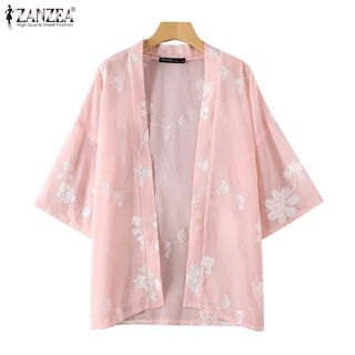 Zanzea Áo Khoác kimono Tay Dài Thêu Họa Tiết Phong Cách Hàn Quốc Cho Nữ