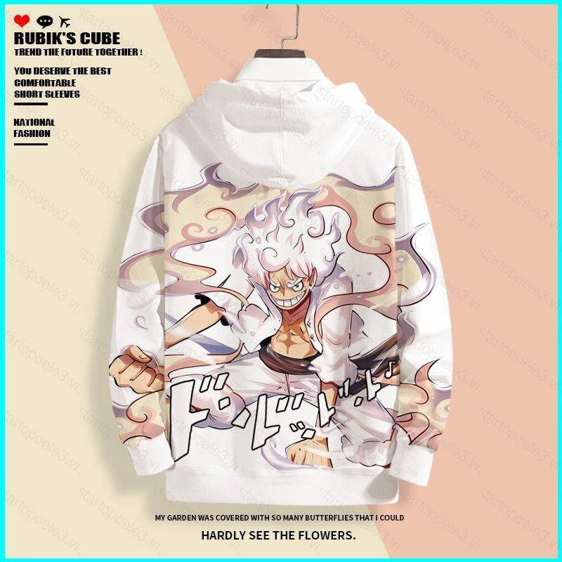 Áo hoodie Tay Dài Hóa Trang Nhân Vật luffy gear 5th sun god nika Trong one piece star3