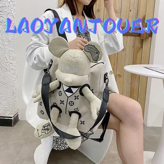 LAOYANTOUER Balo Vải canvas Cỡ Lớn In Hình Chuột mickey Thời Trang Cho Nữ