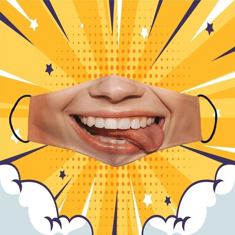 Khẩu Trang Lè Lưỡi Troll Hài Hước Dành Cho Cả Nam Và Nữ Chất Cotton Kháng Khuẩn Đeo Thoải Mái Phụ Kiện Women