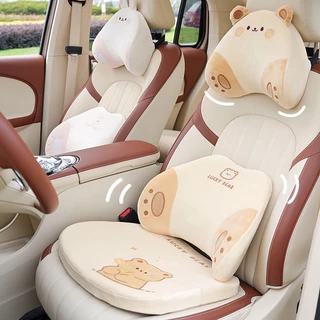 New style Cartoon Car Headrest Neck Pillow Plush Car Pillow Neck Pillow Memory Foam Comfortable Car Lumbar Support Pillow Four Seasons Universal car interior accessories