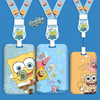 spongebob cute Dây Đeo Thẻ id Họa Tiết Hoạt Hình Dễ Thương Cho Học Sinh Giá Đỡ