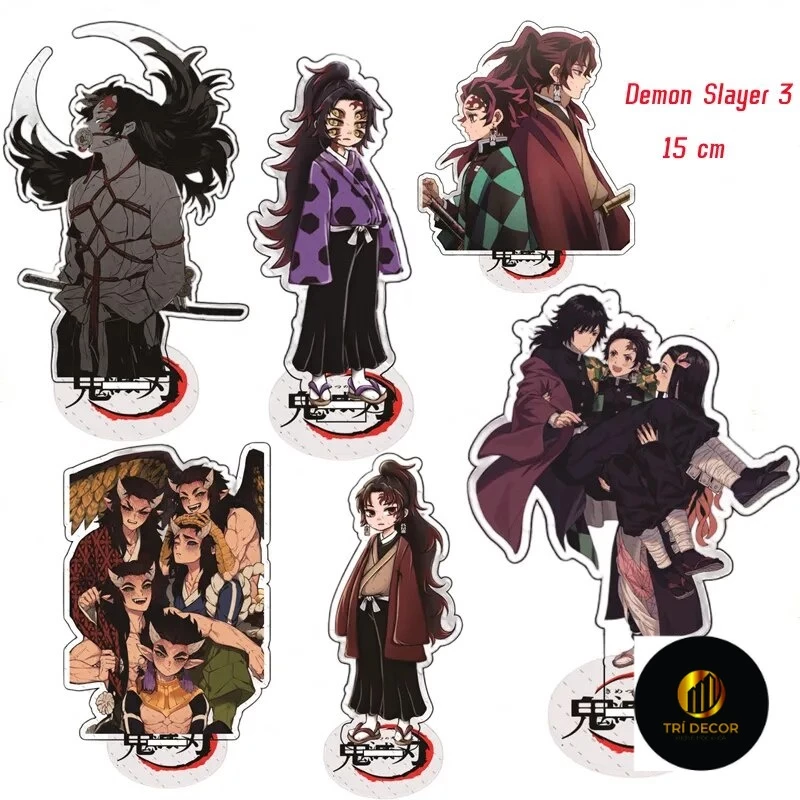 Mô hình Standee Anime Kimetsu no Yaiba Yoriichi Tanjirou Nezuko Zenitsu Inosuke Phụ kiện trang trí để bàn góc học tập