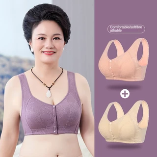 Áo Ngực Cotton Mềm Mỏng Nhẹ Thoáng Khí Không Gọng Thép Có Size Lớn 36-46