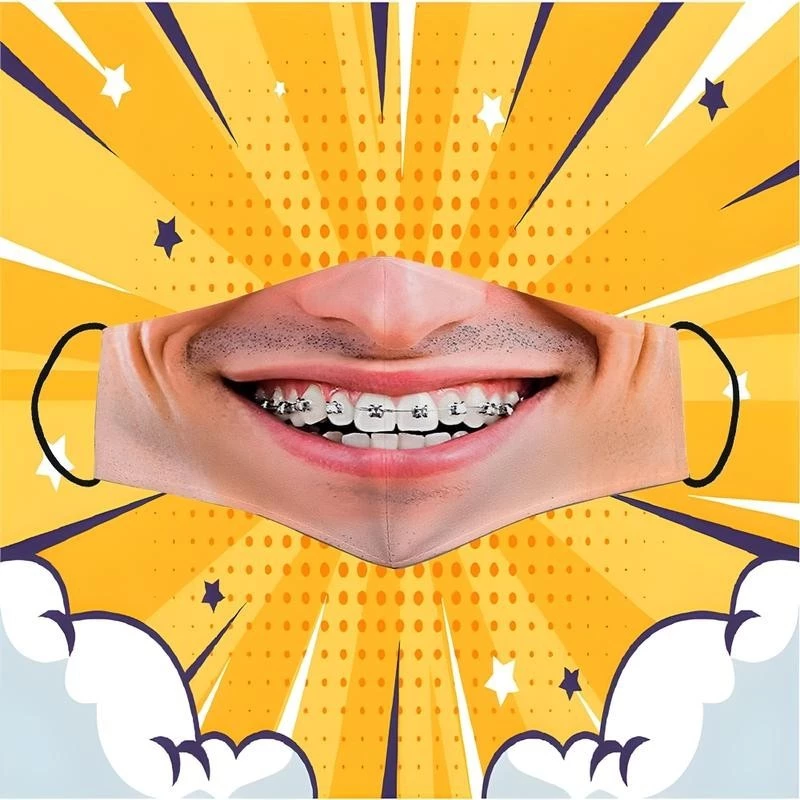Khẩu Trang Nụ Cười Niềng Răng Của Nam Hài Hước Troll 3D Giá Rẻ Phụ Kiện Accessories