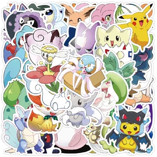 ❉ Bộ 01 Sticker Dán Trang Trí Hình pokemon Xinh Xắn ❉ Bộ 50 Miếng Dán Chống Thấm Nước Họa Tiết doodle Thời Trang