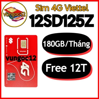 SIM 4G VIETTEL 12SD125Z 180GB/T 12SD135 150GB/T 12UMAX90 12MXH100 12UMAX70 MOBI MDT250A SD DATA 12 THÁNG MIỄN PHÍ