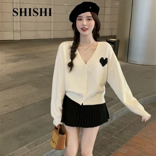 SHISHI Áo Len áo khoác cardigan Thời trang Fashion Casual Cute WMY23C0EAF 51Z231218