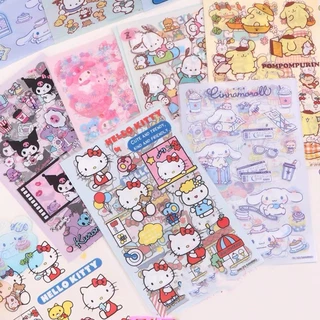 SANRIO Miếng Dán Hình Cinnamoroll Kuromi Hello Kitty Dễ Thương Chống Thấm Nước Trang Trí Sổ Tay DIY