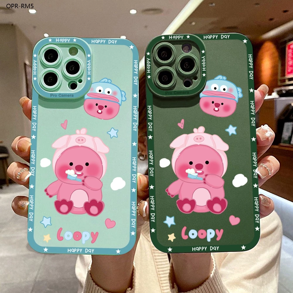 Realme 5 5S 5i 3 2 C1 C2 C3 Pro Cho Ốp lưng điện thoại In Hình Cartoon Bath Loopy Thicken