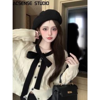 ACSENSE STUDIO Áo Len áo khoác cardigan Vintage phổ biến Popular Fashion WMY23922NI38Z230920