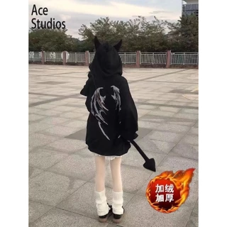 Ace Studios Áo Khoác hoodie áo khoác nữ zip hoodie New Style cozy High-quality Thoải mái WWY23A0BI4 42Z231017