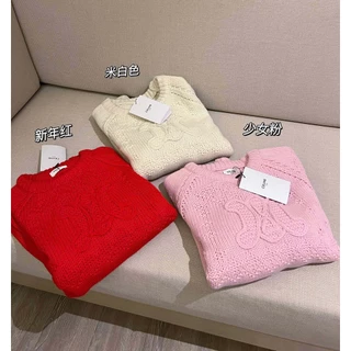 [Bán Chạy] CE Áo Sweater Nữ Cổ Tròn Thiết Kế Ba Chiều Thêu Chữ Đơn Giản Đa Năng