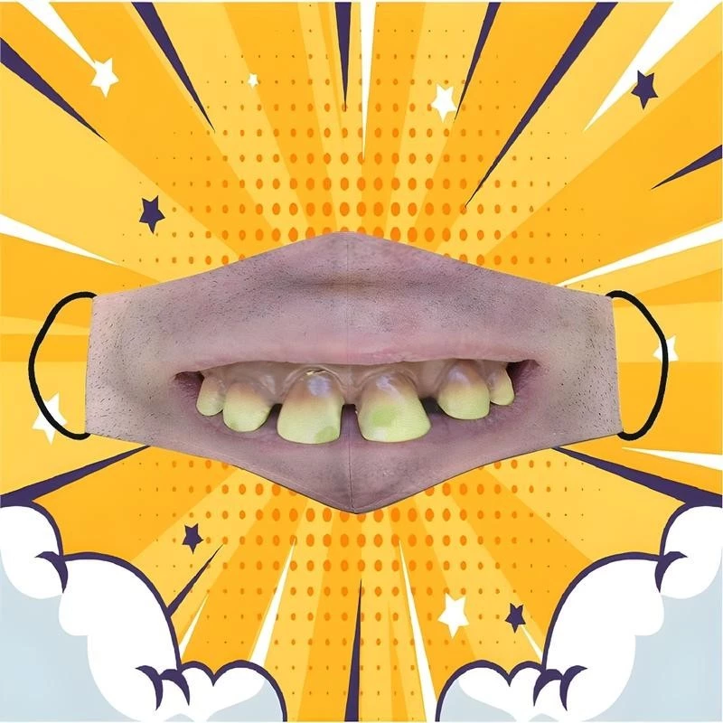Khẩu Trang Mặt Người Vẩu Hài Hước Troll Đi Chơi Đi Ra Ngoài Đeo Thoải Mái Phụ Kiện Accessories