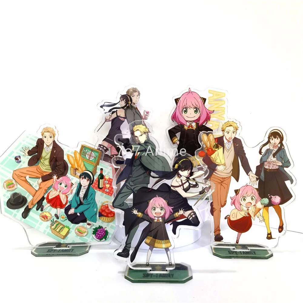 Mô hình Standee Anime SPY X Figures FAMILY Kawaii Anya Yor Loid decor góc học tập để bàn làm việc cao 15cm 1