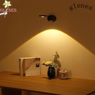 Glenes Đèn led Không Dây Sạc Pin Xoay 360 Độ Hình Mắt Mèo° Đèn Xoay Chiếu Sáng Gắn Tường Nghệ Thuật