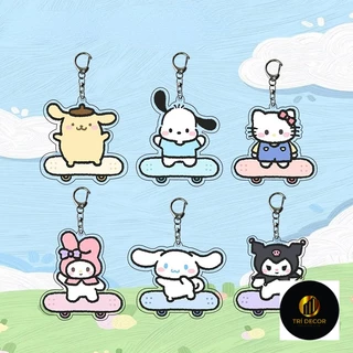 Móc Khóa Sanrio Hình Ván Trượt Sanrio Chất Liệu Acrylic