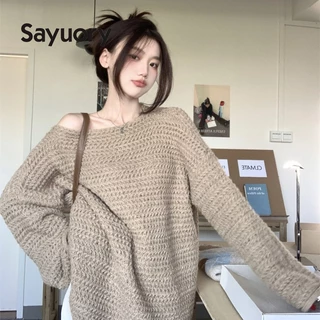 Áo sweater Dệt Kim Trễ Vai Kiểu Pháp Thời Trang 2023 Cho Nữ