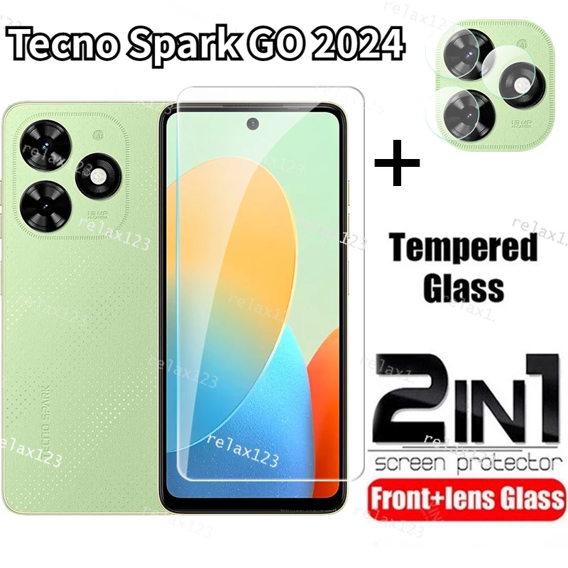 Kính Cường Lực 2 Trong 1 HD Bảo Vệ Toàn Màn Hình Tecno Spark Go 2024 Tecno SparkGo2024 SparkGo2024 2023